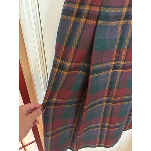 Summit Sportswear Plaid A Line Midi Pleated Skirt Waist 25" - Picture 7 of 12